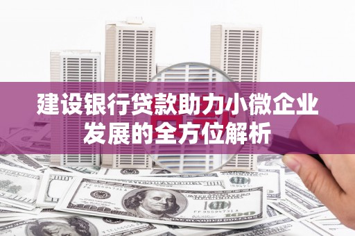 星子建设银行贷款助力小微企业发展的全方位解析