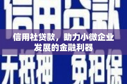 星子信用社贷款，助力小微企业发展的金融利器